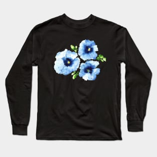 Pansy Flower Watercolor Painting Long Sleeve T-Shirt